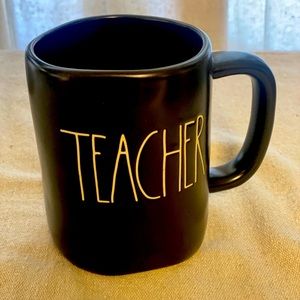 Black dimpled Rae Dunn Teacher mug